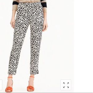 JCrew Easy pant in linen leopard size 4